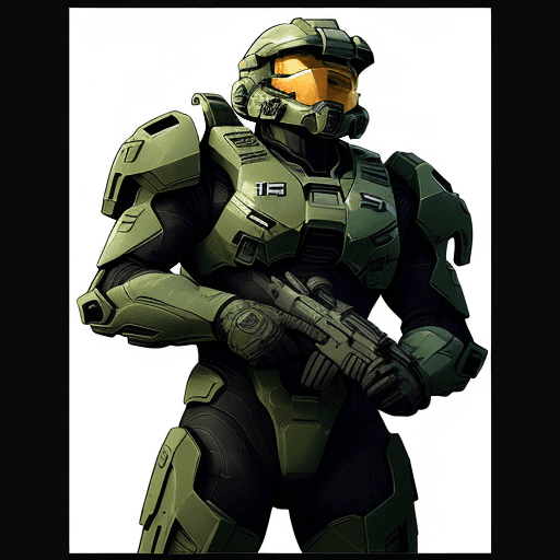 AI generated: Mid shot, (cel-shading style:1.3), centered image, ultra-detailed illustration of Master chief from ...