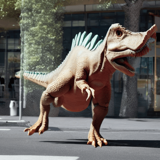 AI generated: a dinosaur eating an ice cream