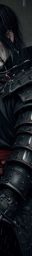 AI generated: epic digital portrait of a brutal samurai in black armor, intricate samurai armor, no face, highly d...