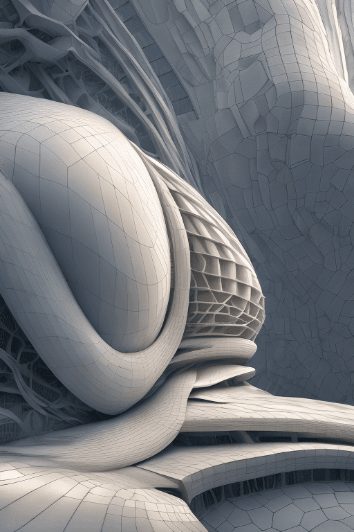AI generated: A exterior 3D rendering photorealistic visualization of a building inspired on the layers structure ...