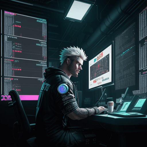 AI generated: Hyper realistic eye level exterior photo of The Trading room is digital art dim, with only the white...
