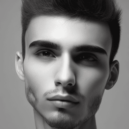 AI generated: Skinny, Italian Teenager with spikey Black Hair and Eyes and a little facial hair, 
