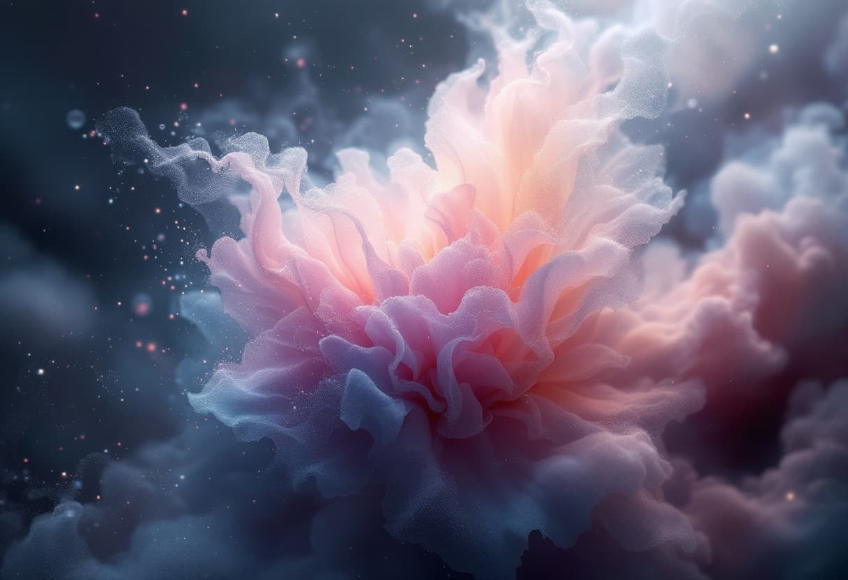AI generated: Uma coruja estilizada em uma floresta nebulosa minimalista e surreal, com cores suaves de bege, cinz...