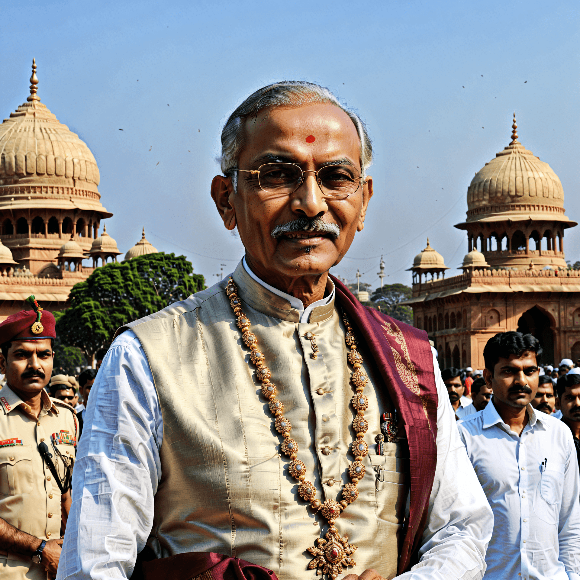 AI generated: Generate an image portraying a significant event in Indian history, such as the peaceful protests le...