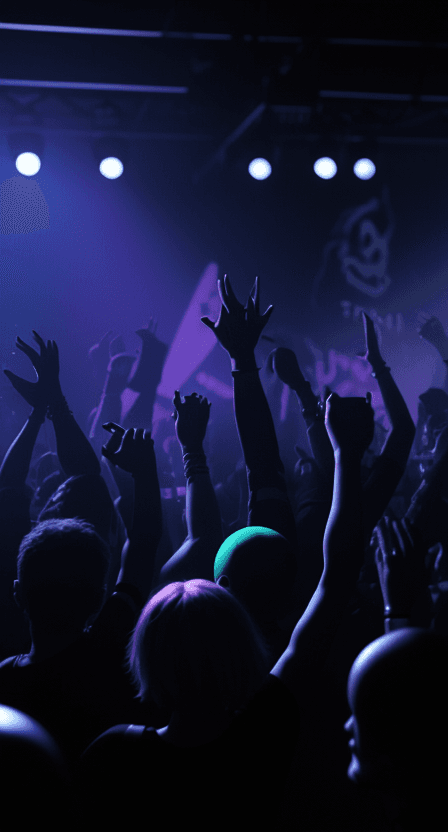 AI generated: a group of aliens raving in dark berlin techno underground club