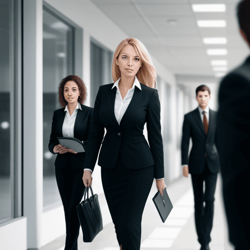 AI generated: Business people go to work