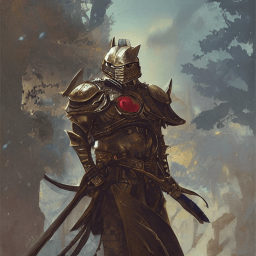 AI generated: cat wearing armor of japanese design, character illustration by Aaron Miller, Greg Rutkowski, thomas...