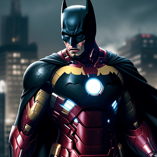 AI generated: Batman buy iron man ,4k, ultra hd 