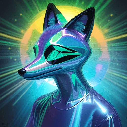 AI generated: 
3D cartoon Fox Head with Human Body, Wearing Iridescent Holographic Liquid Texture & Translucent Ma...