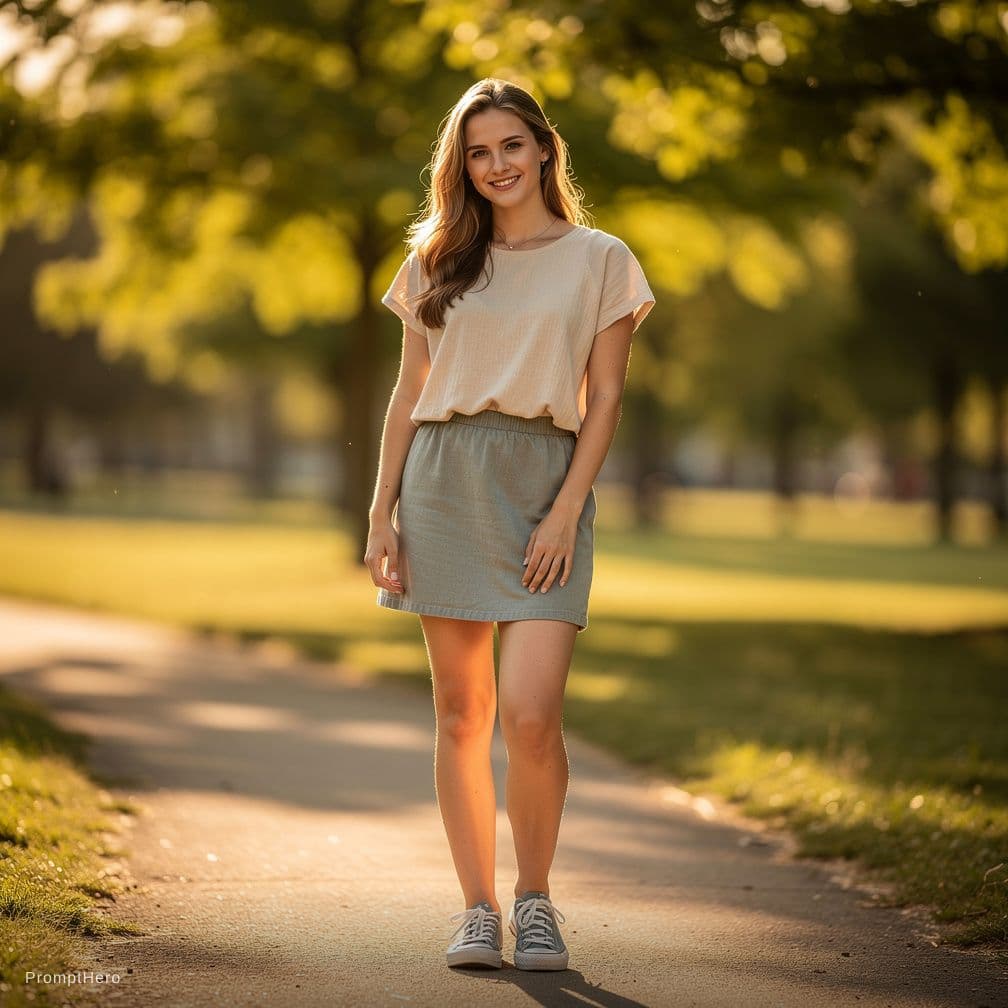 AI generated: 18yr old Tiffany teen in skirt no panties