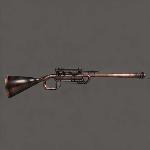 AI generated: an image of a black purified rifle, without trigger, without scope, with the end of the barrel endin...