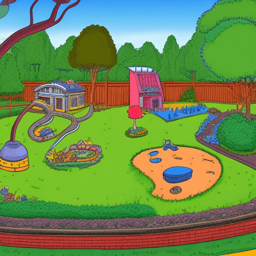 AI generated: The expansive backyard, once purely a playground, now holds layered memories and serves as a backdro...