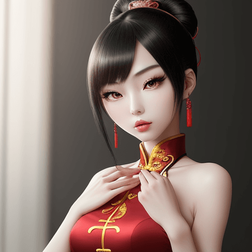 AI generated:  Japanese anime girl in bra and scantily clad sexy with seductive eyes

