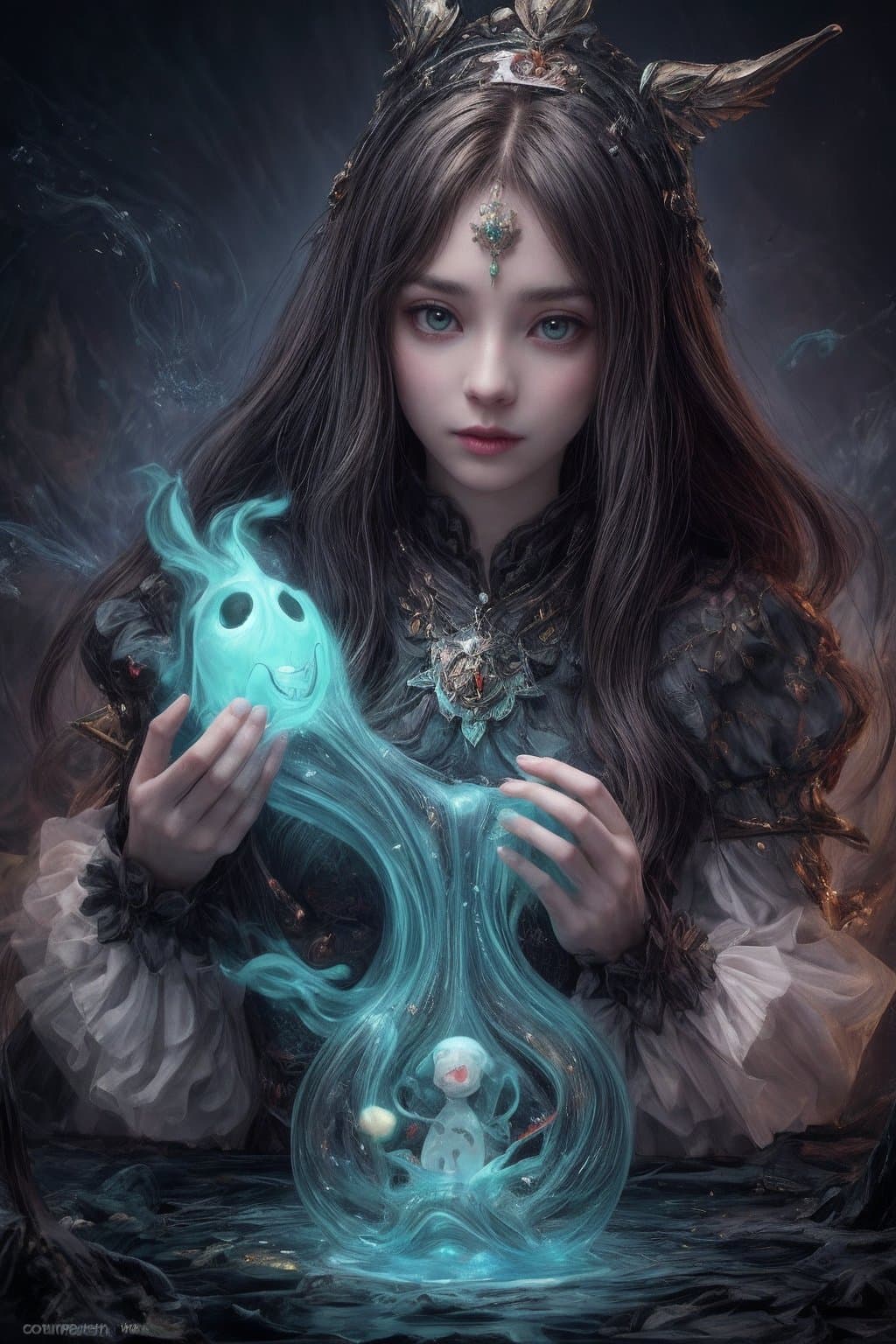 AI generated: victoria francs, detailed expressive eyes, fantasy style, the clever and quirky gelatinous nutbop sp...