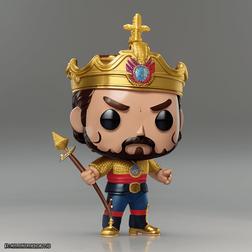 AI generated: funko pop de capitán américa dorado cristalisado 