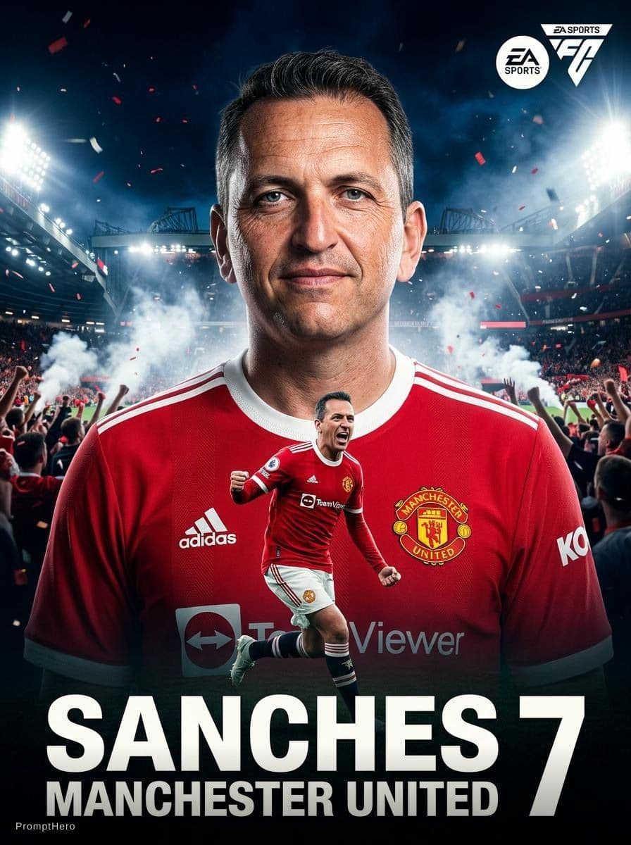 AI generated: Create an ultra cinematic AAA-quality football poster inspired by FIFA cover art using the uploaded ...
