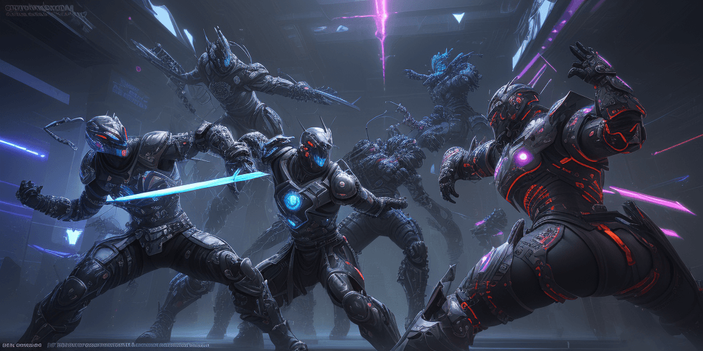 AI generated: Digital art, ultra-high-resolution, dynamic scene of an epic battle between developers in an open so...