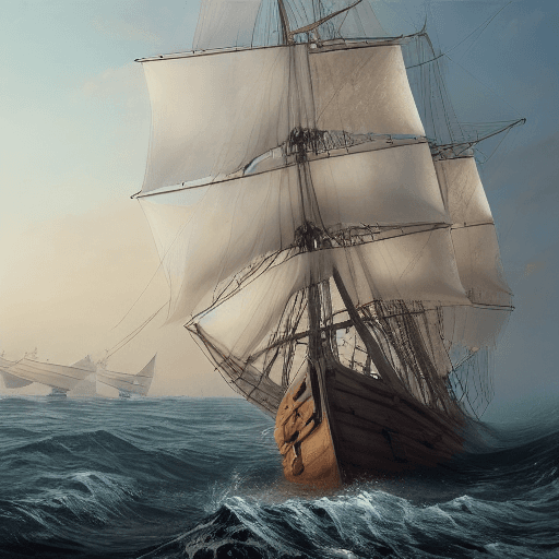 AI generated: Photo of a ultra realistic sailing ship, dramatic light, pale sunrise, cinematic lighting, battered,...