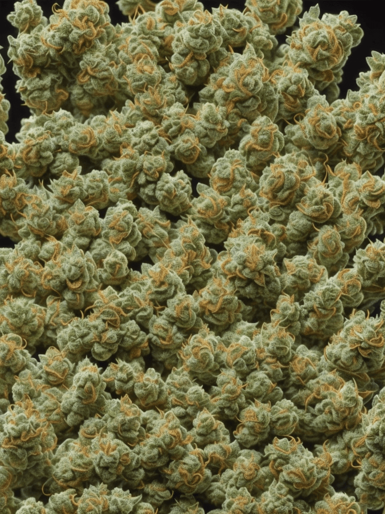 AI generated: epic scale cinematic product image cannabis bud in a tall glass cylinder perfect focus closeup macro...