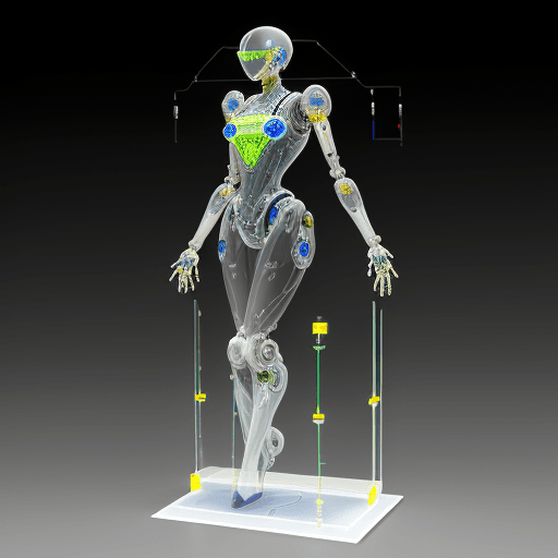 AI generated:  fully transparent robot, concept design, award winning, polycarbonate, pcb, wires, electronics, ful...