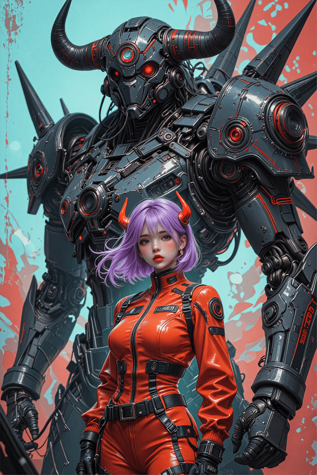 AI generated: A highly detailed, cinematic, semi-realistic digital illustration of a young east asian female pilot...