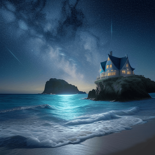 AI generated:  High resolution star design, brilliant starry sky, very bright night sky with a visible rising star...