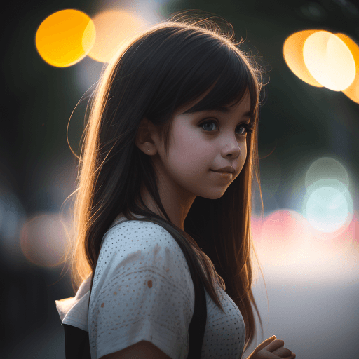 AI generated: Candid looking photo of a girl, bokeh, 