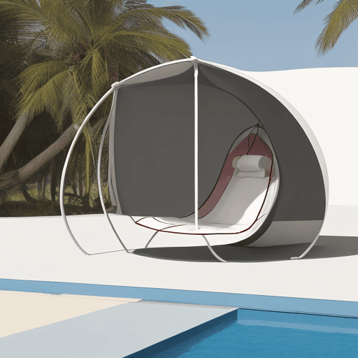 AI generated: hamaca, tubular structure, minimalist design with bauhaus inspiration