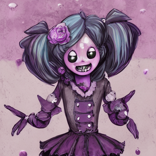 AI generated: masterpiece, best quality, a beautiful and detailed portriat of muffet, monster girl, ((purple body:...
