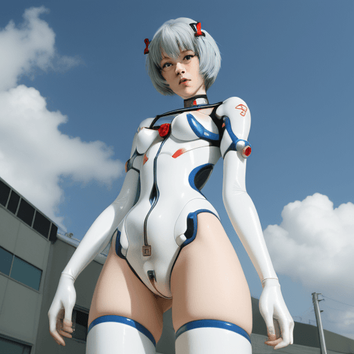 AI generated: rei ayanami anime

