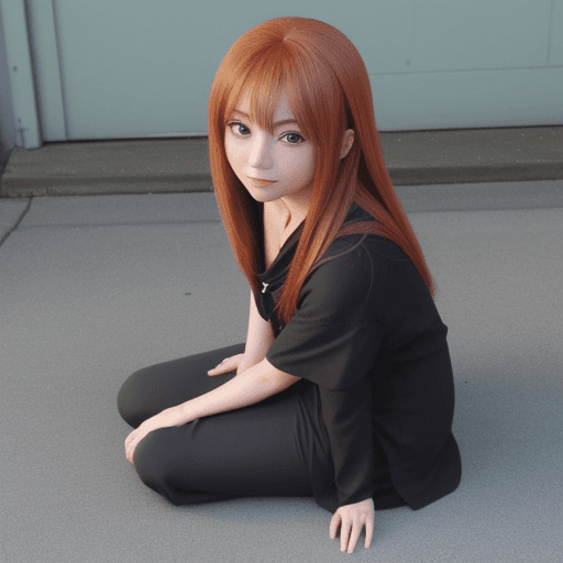 AI generated: Anime sit pose
