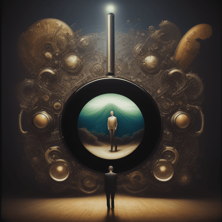 AI generated: music Album cover picture, surreal art oil picture, sound,