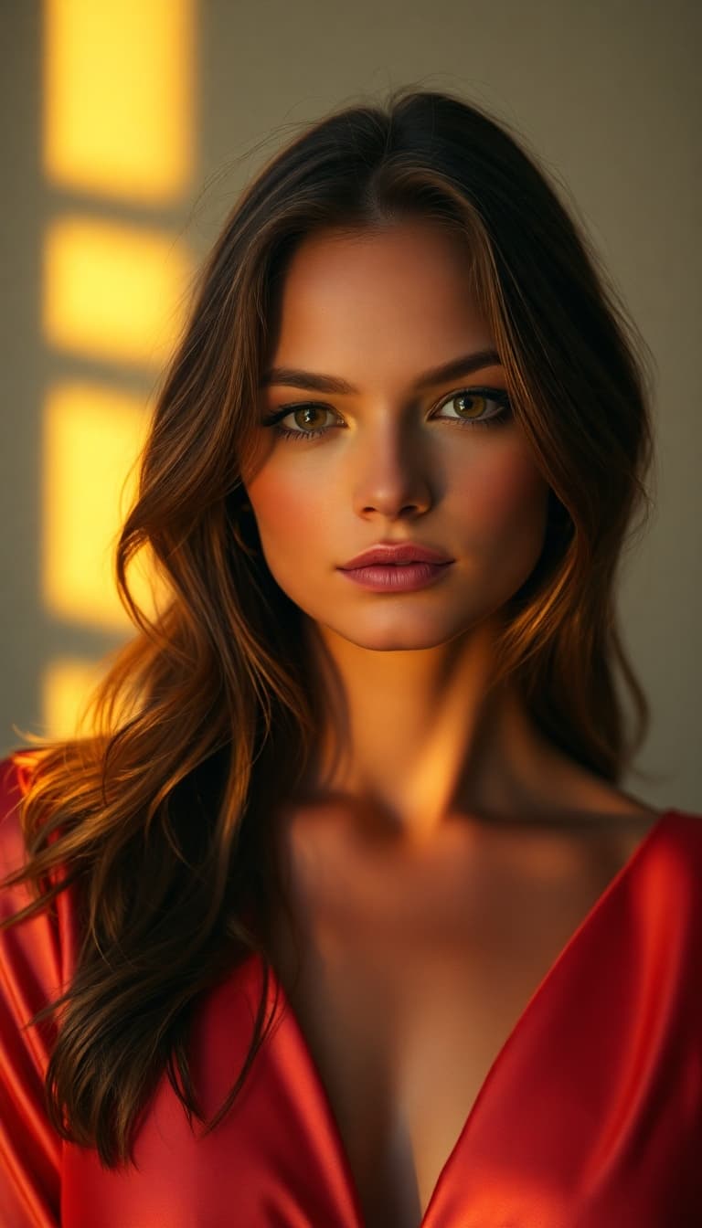 AI generated: Professional photography, fine art, warm, soft aesthetic, dramatic cinematic head and torso portrait...