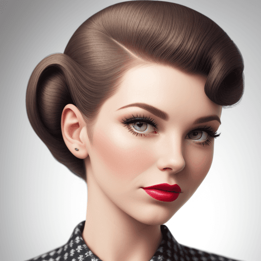 AI generated: high quality picture of a woman head and she has 50s hairstyle and fashion clothes on her, her head ...