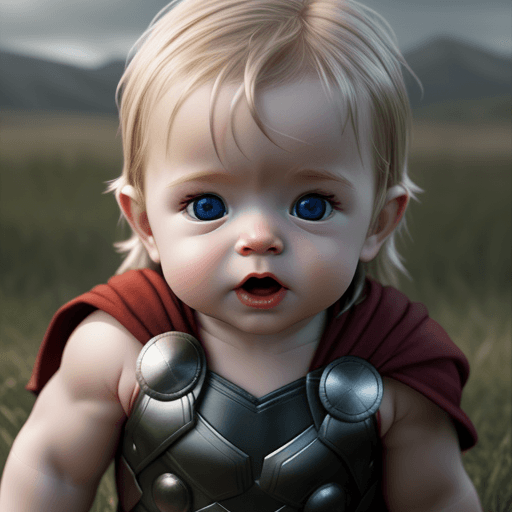 AI generated: baby thor, realistic, cinematic