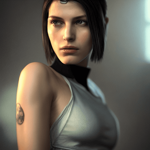 AI generated: 1 girl [zotova1] like jill valentine from resident evil 3 remake, redshift style, perfect face, intr...