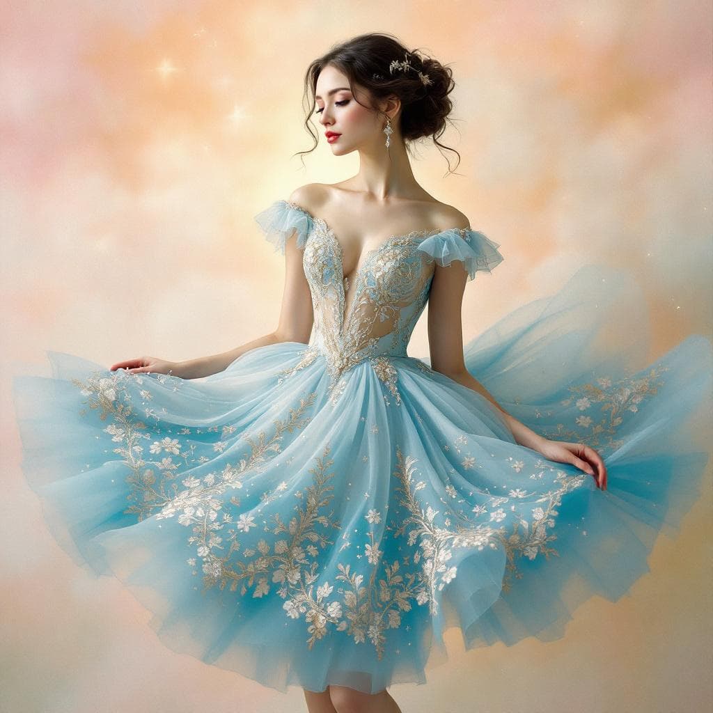 AI generated: Keep the same elegant woman and composition. Sharpen the image and restore clarity. Her short Victor...