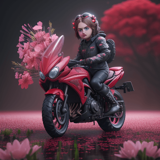 AI generated: flowers, spring time, red rain boots, big eyes, award winning, hypermaximalist, octane render, cinem...