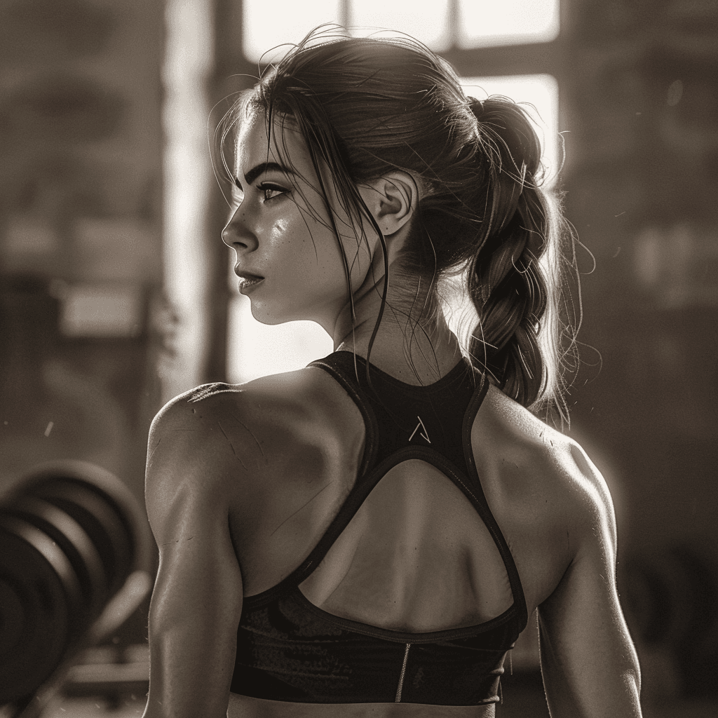 AI generated: a girl profile perspective who loves fitness and is strong