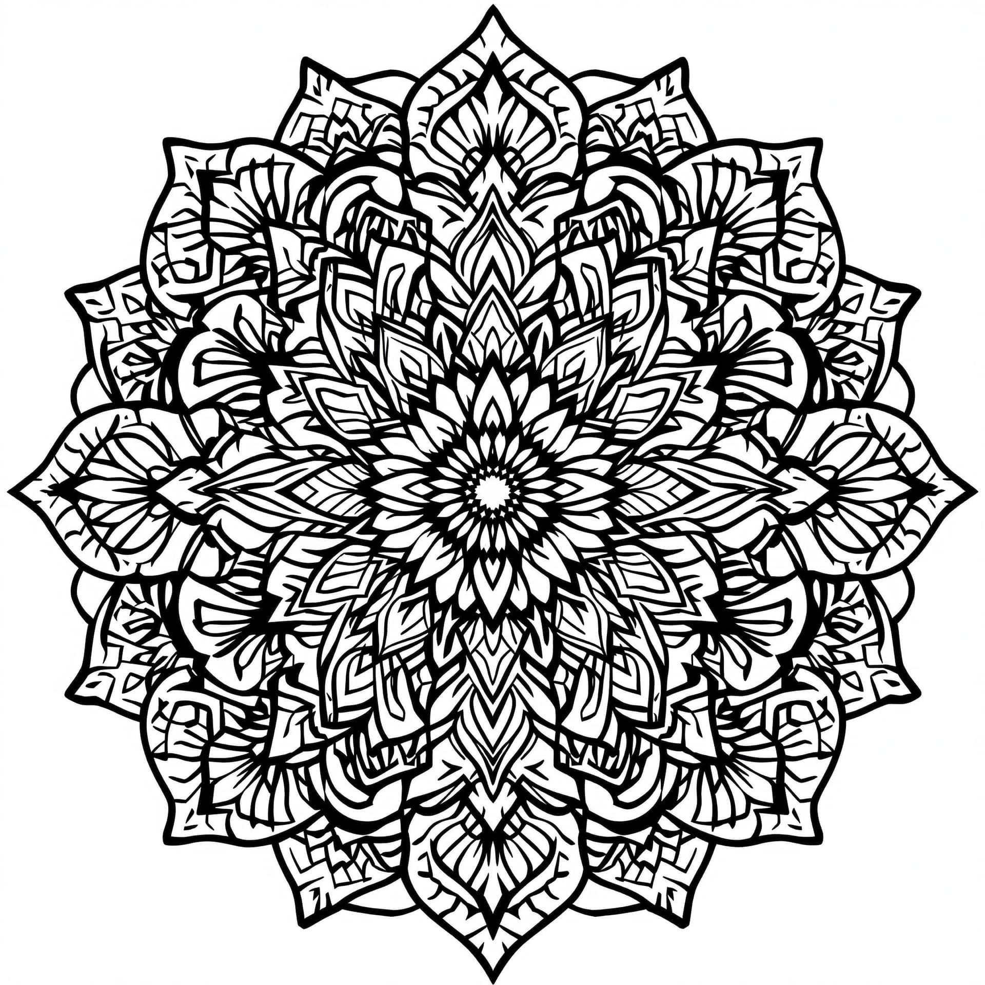 AI generated: "A beautifully designed mandala illustration created specifically for coloring. The mandala features...