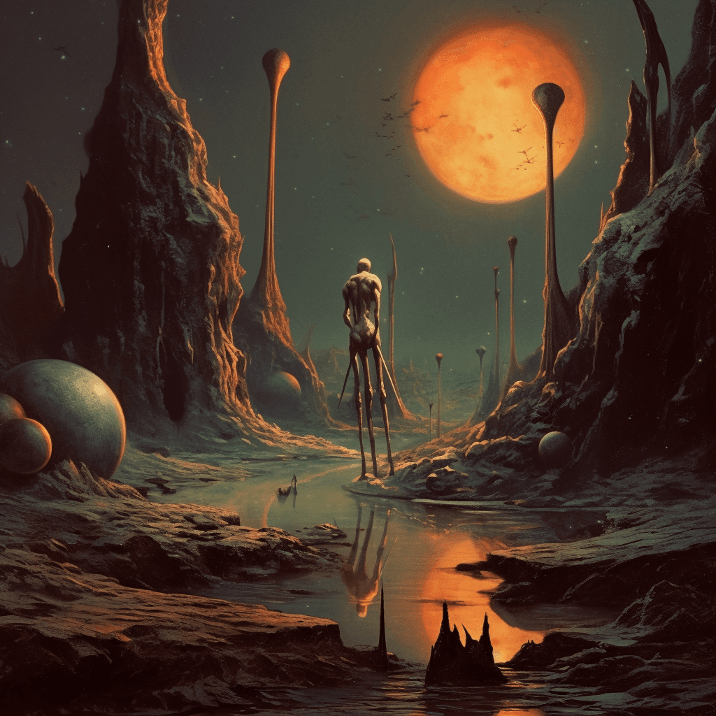 AI generated: Alien life, alien planet