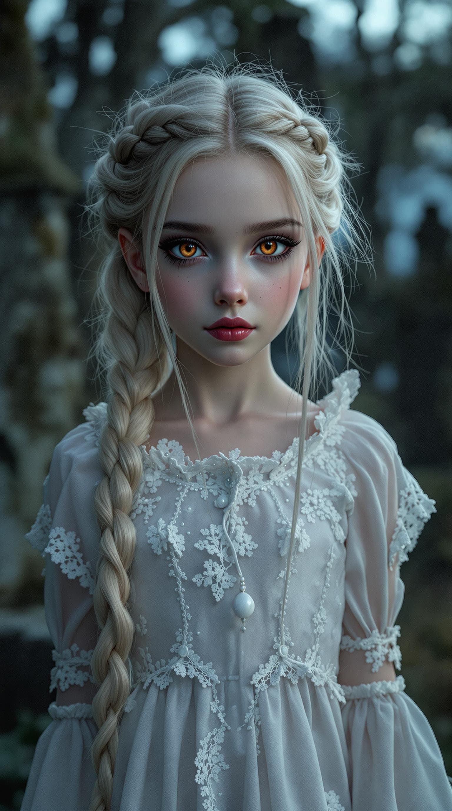 AI generated: a professional photo of a exceptionally of the most beautiful Russian vampire girl in the world, (ag...