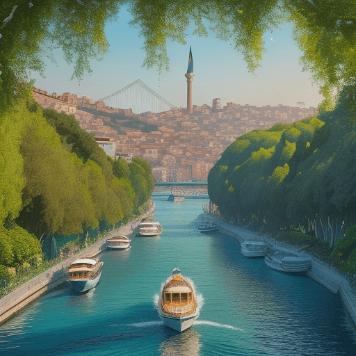 AI generated: "Embark on a sensory journey along the iconic Bosphorus, Turkey's landmark waterway, where the meeti...