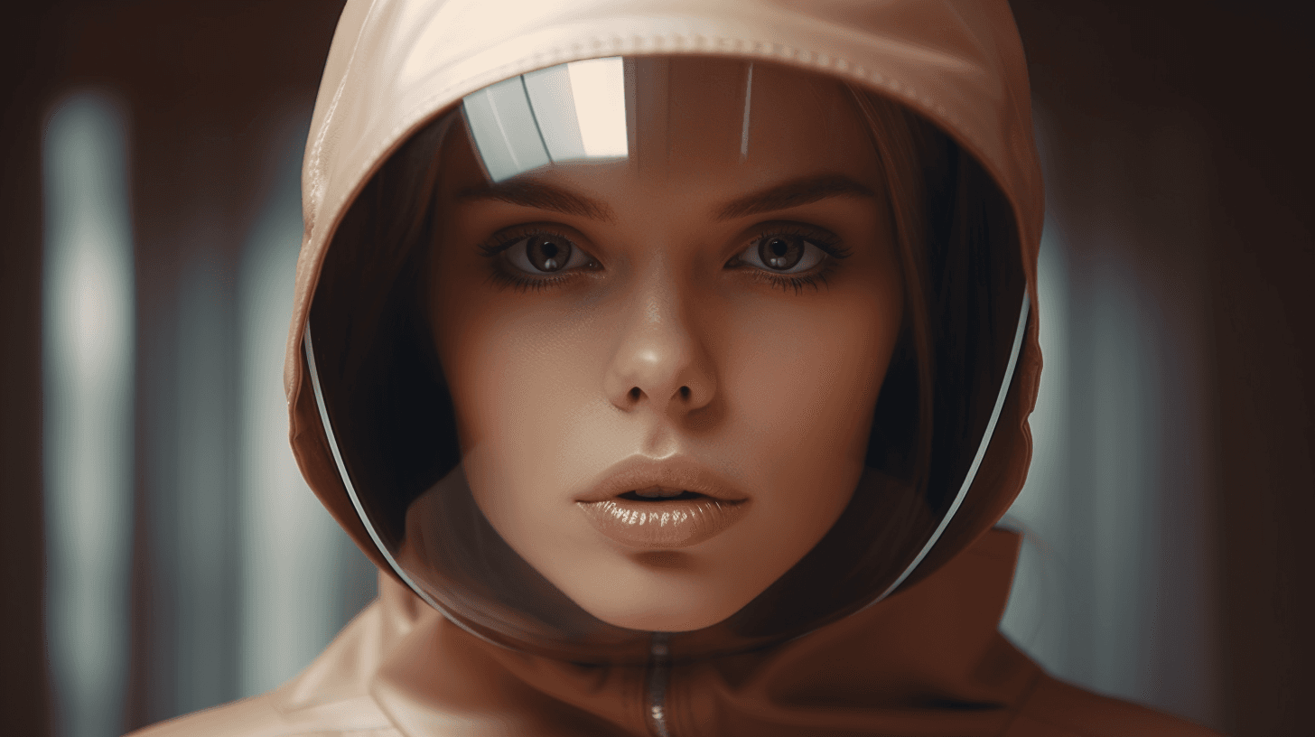 AI generated: High Fashion symmetrical close up portrait shoot, editorial photography
