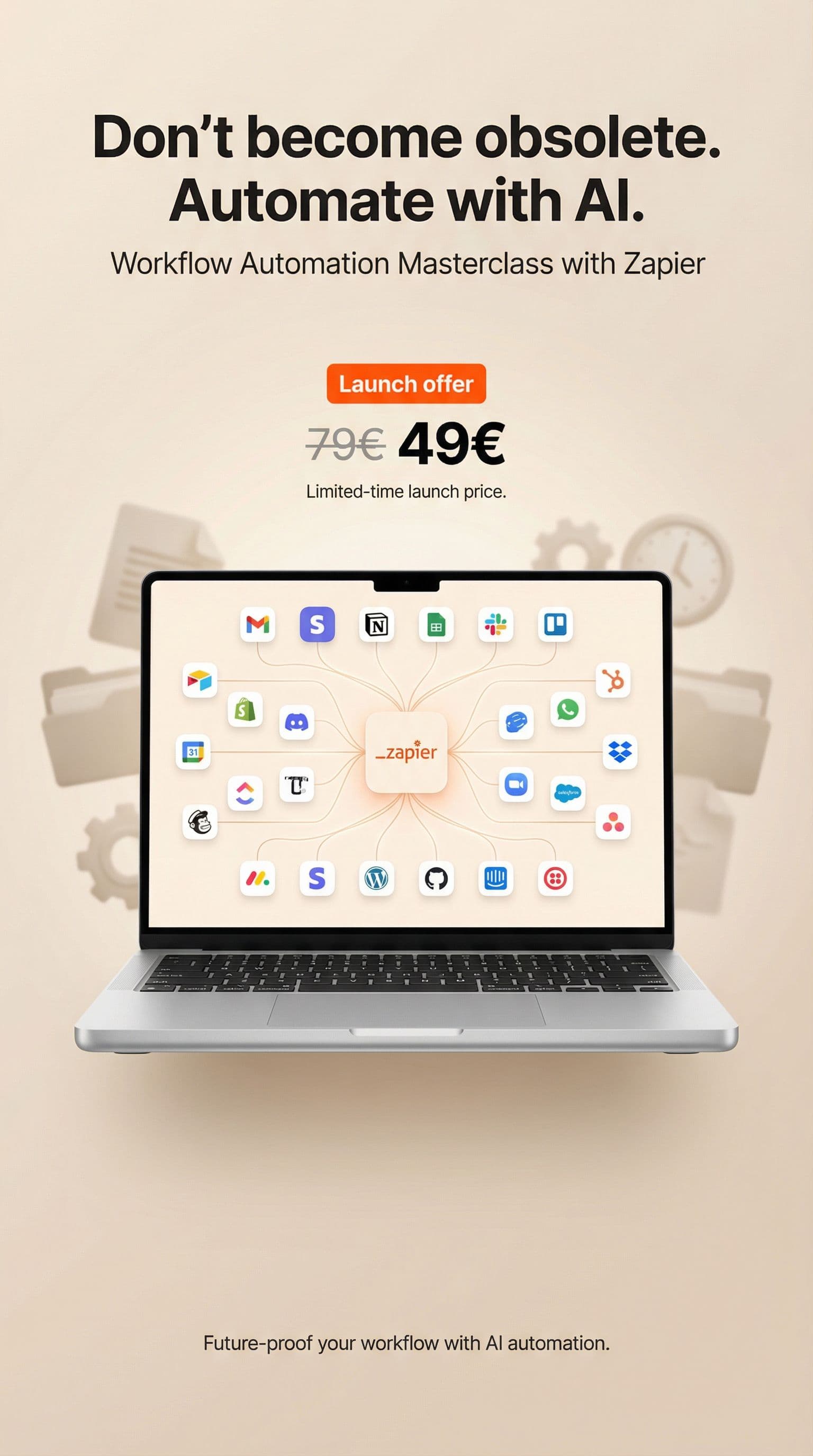AI generated: Minimalist high-end advertising poster with a clean, premium lifestyle-tech aesthetic.
Soft warm bei...