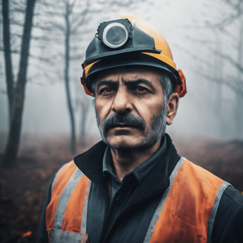 AI generated: A captivating portrait of a Turkish engineer in springtime, with an intense and determined expressio...