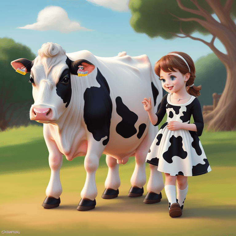 AI generated: cute cow and calf disney style