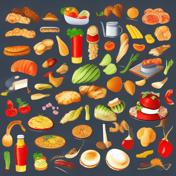 AI generated:  food clip art, isolated on white background --no shadows --q 2 --v 5