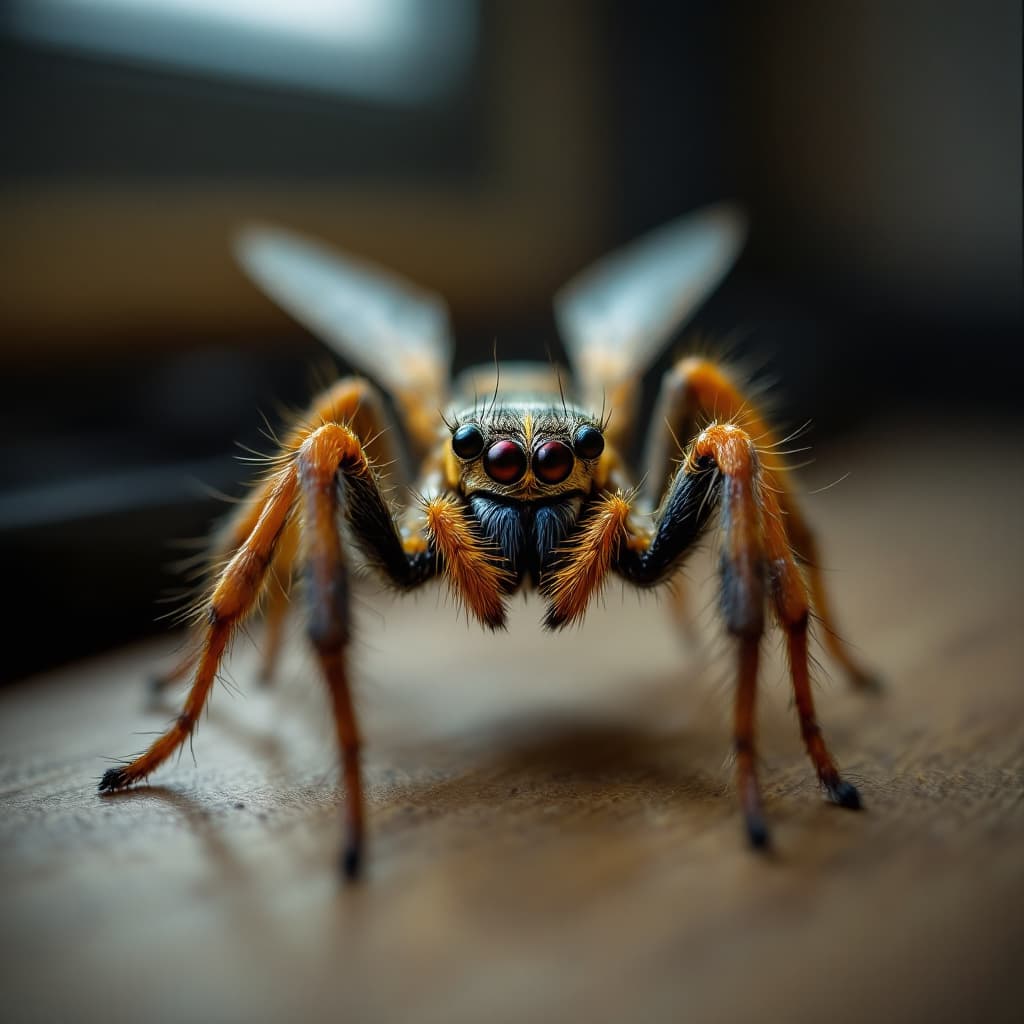 AI generated: Spider fly on classroom 