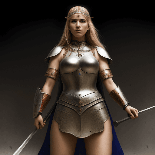 AI generated: Ultra high resolution photography of a medieval, female, Warrior, Priestess